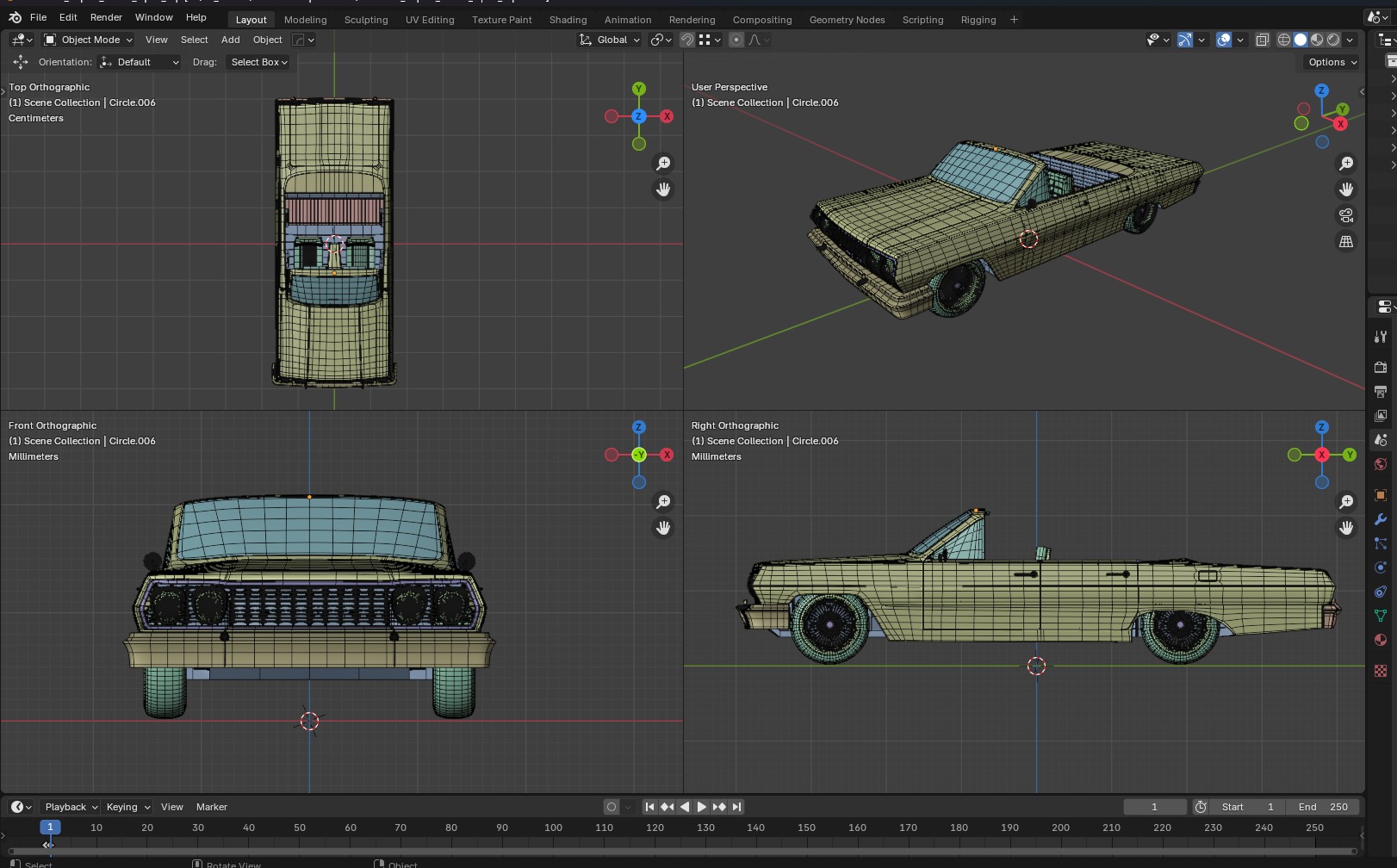 Chevrolet Impala 1963 Convertible 4-Door Open top 3D print model_3