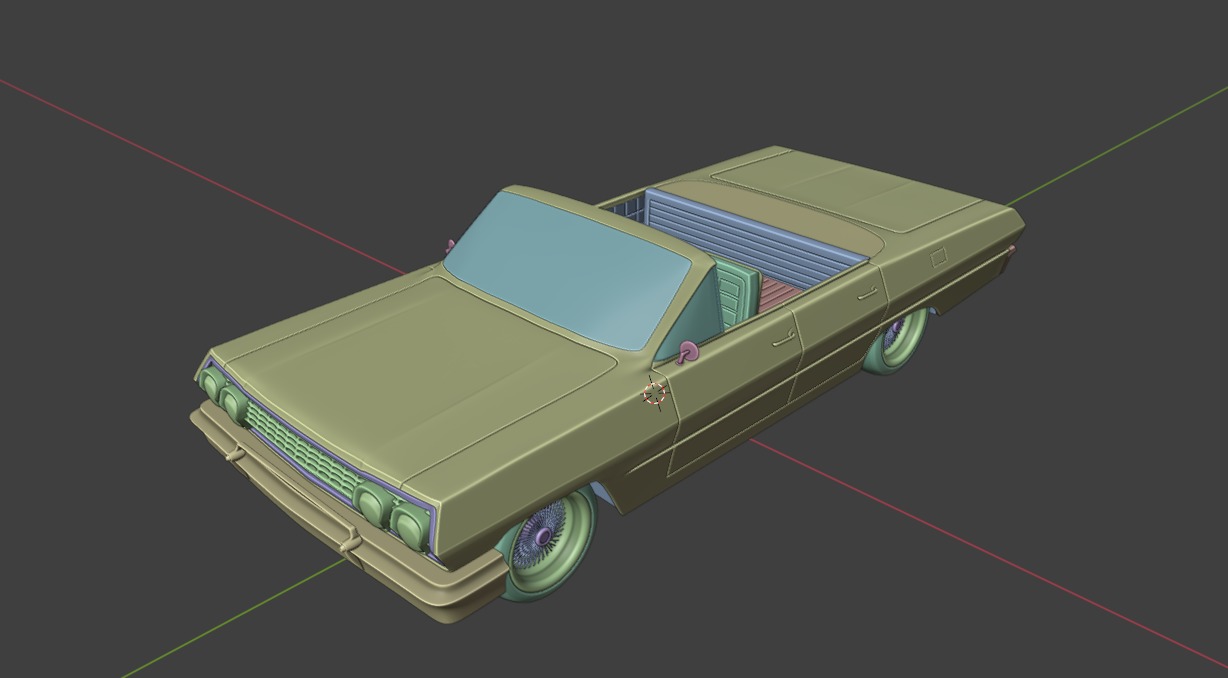 Chevrolet Impala 1963 Convertible 4-Door Open top 3D print model_1