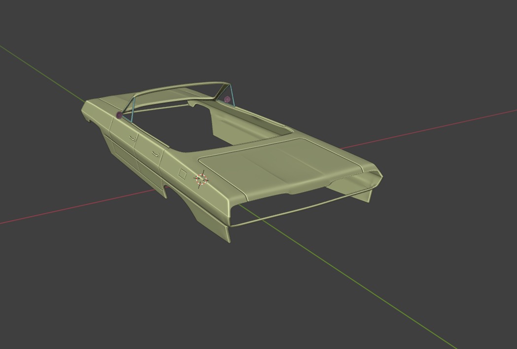 Chevrolet Impala 1963 Convertible 4-Door Open top 3D print model_5