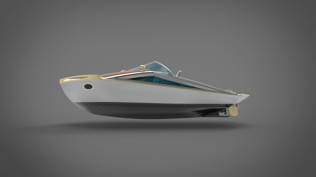 motor boat yacht 3D model_4