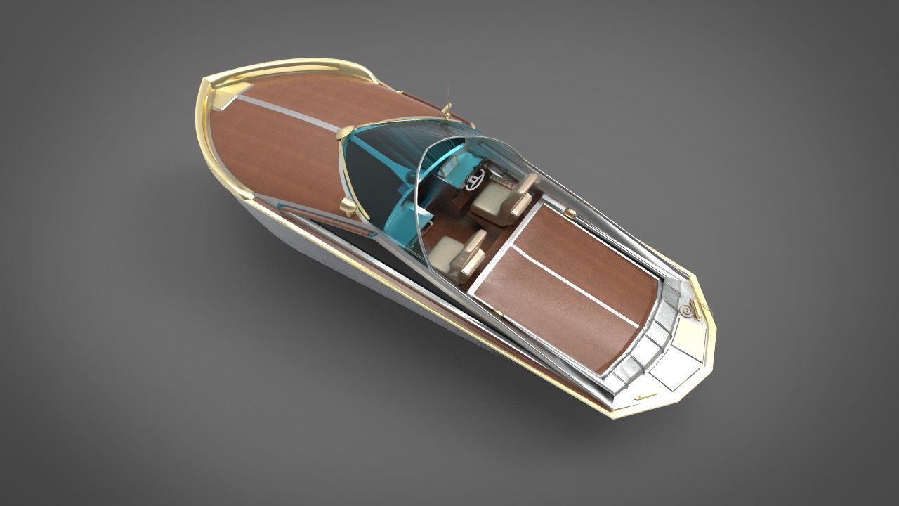 motor boat yacht 3D model_2
