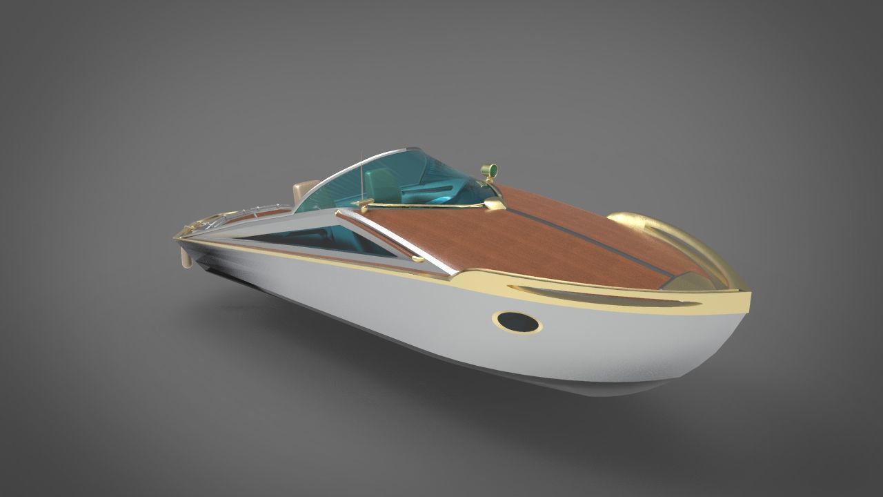 motor boat yacht 3D model_1