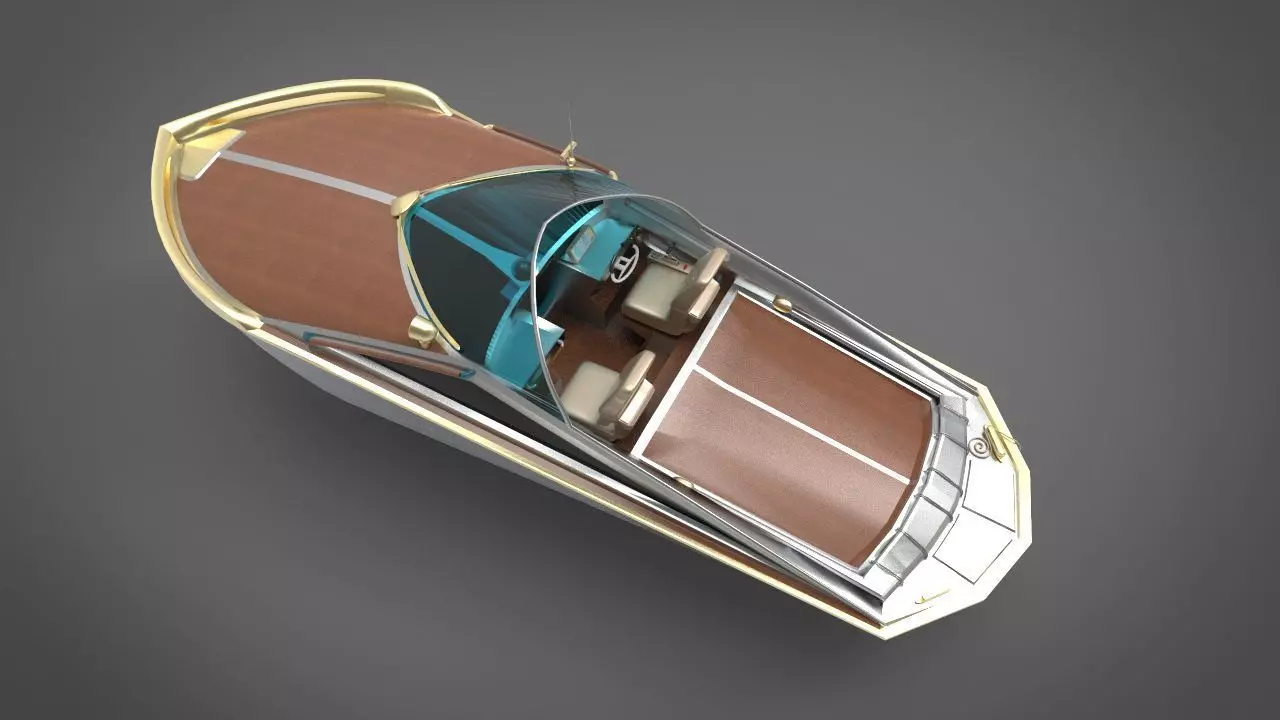 motor boat yacht 3D model_0