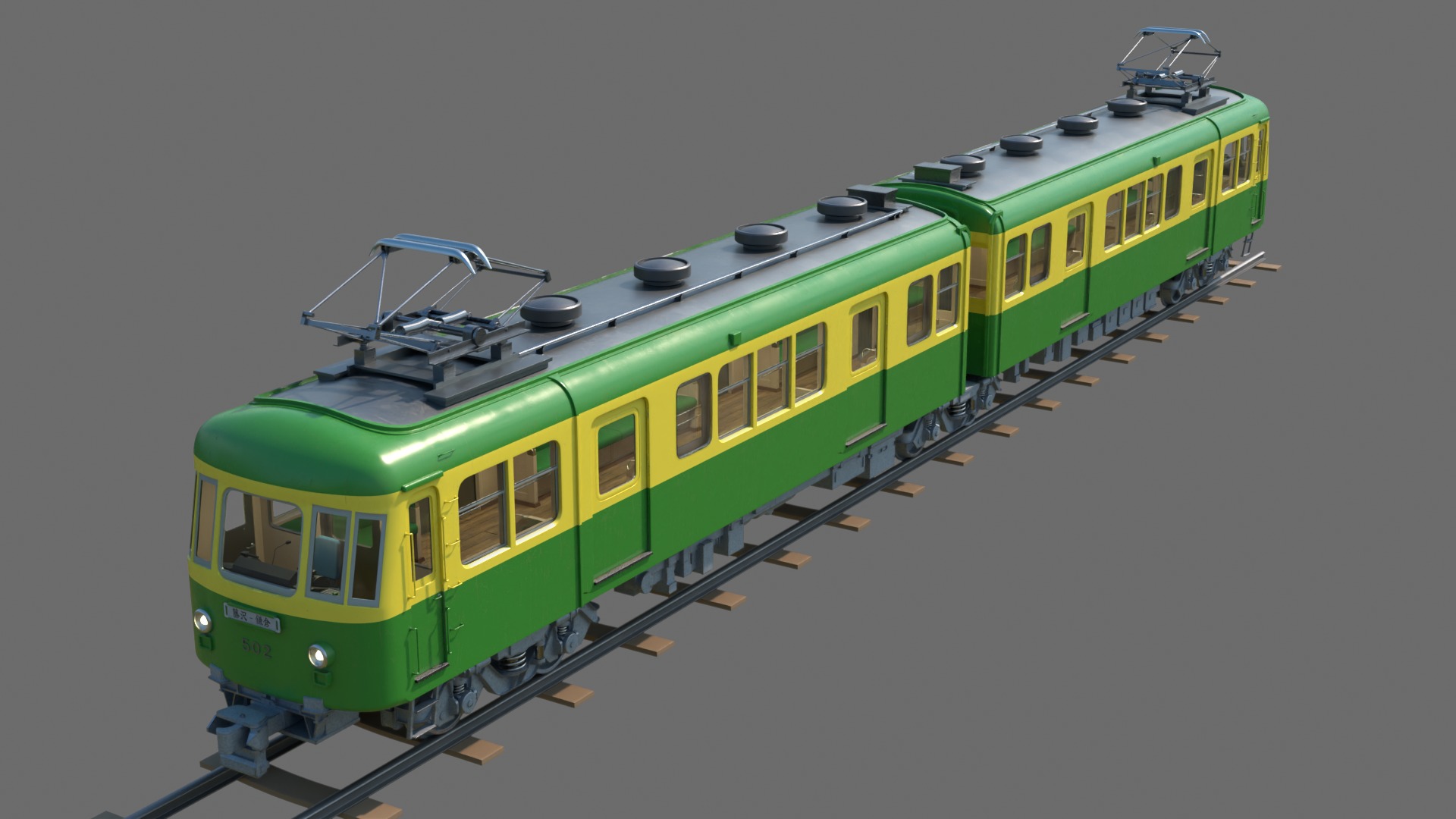 Enoshima Electric Railway Type 500 Train textured 4k resolution 3D model_2