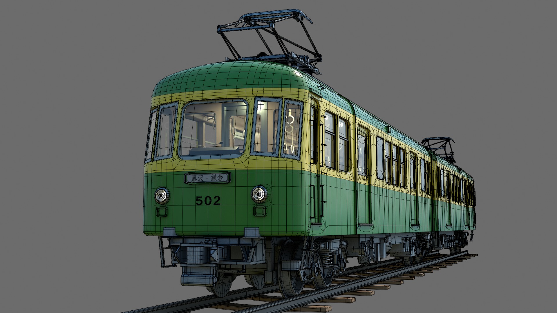 Enoshima Electric Railway Type 500 Train textured 4k resolution 3D model_7