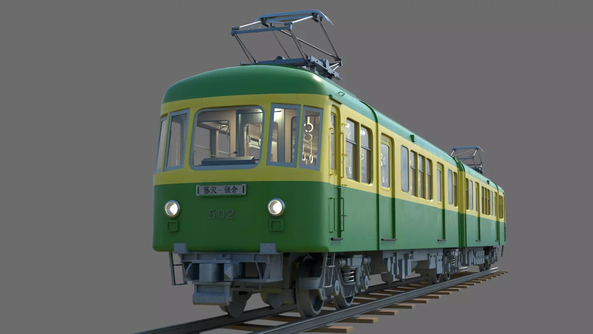 Enoshima Electric Railway Type 500 Train textured 4k resolution 3D model_0