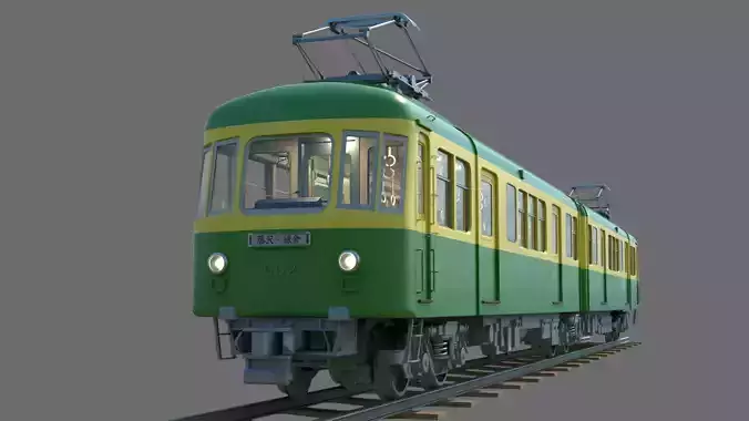 Enoshima Electric Railway Type 500 Train textured 4k resolution