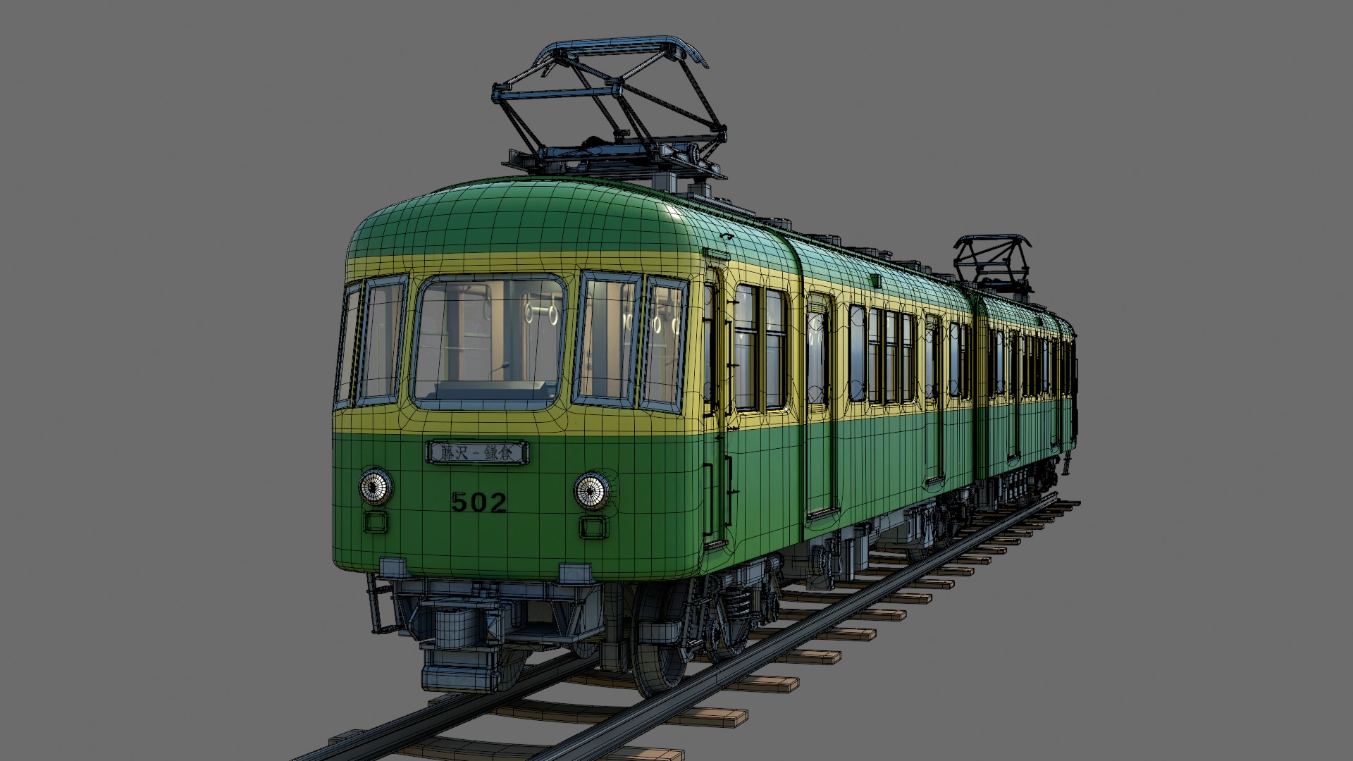 Enoshima Electric Railway Type 500 Train textured 4k resolution 3D model_8