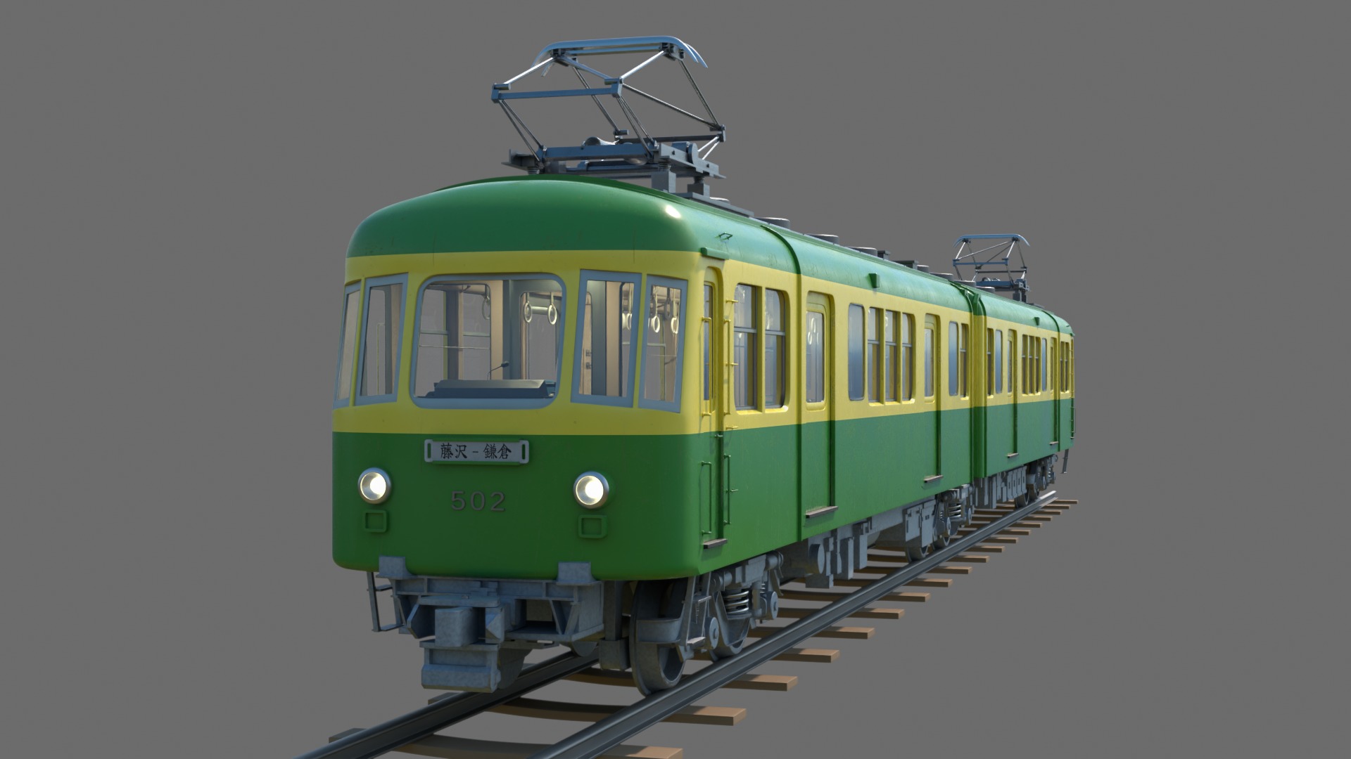 Enoshima Electric Railway Type 500 Train textured 4k resolution 3D model_1