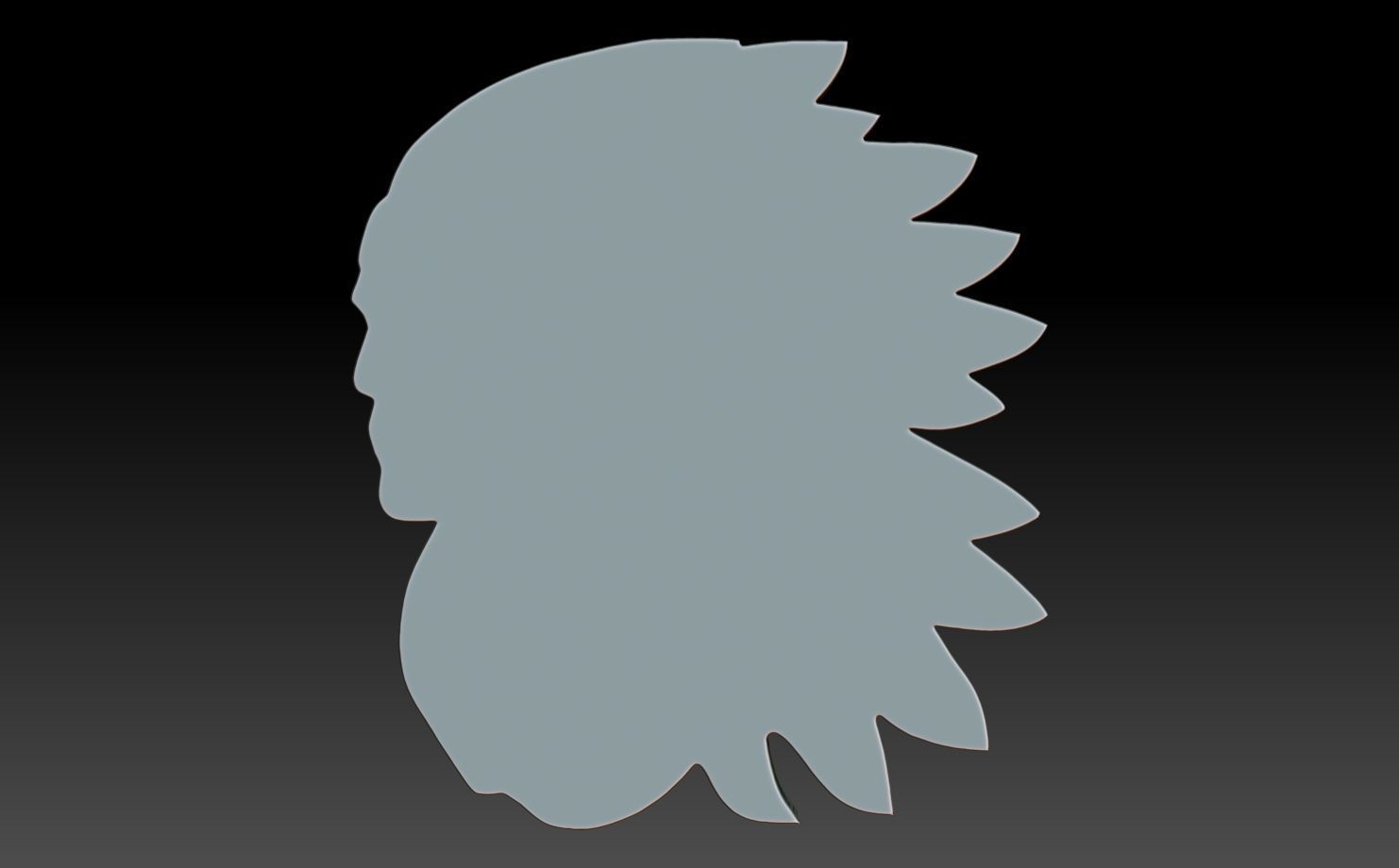 Native American Warrior basrelief 05 240912 3D print model_5