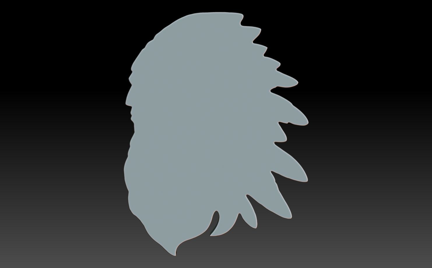 Native American Warrior basrelief 01 240912 3D print model_5