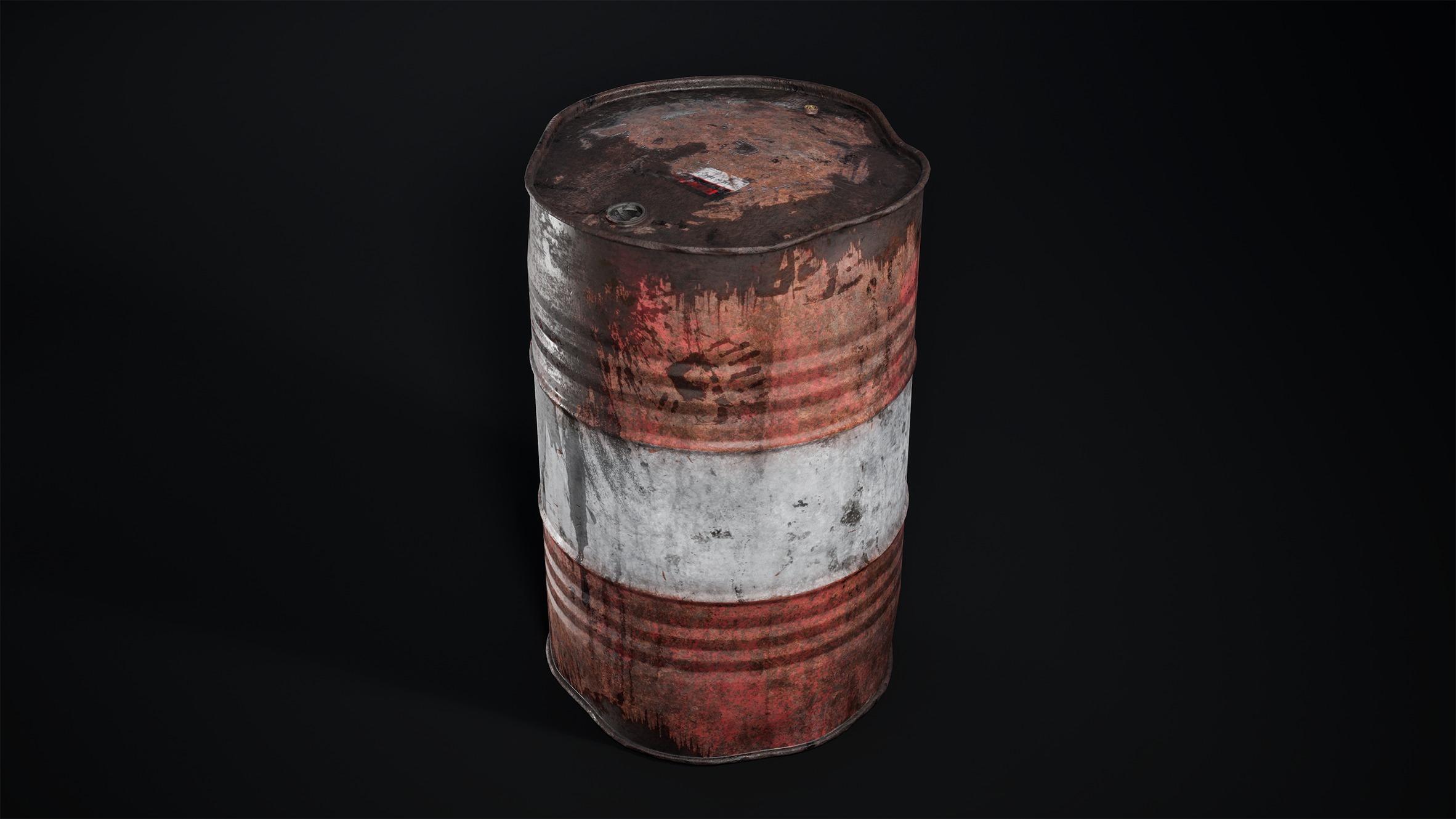 Metal Barrel Used Low-poly 3D model_1