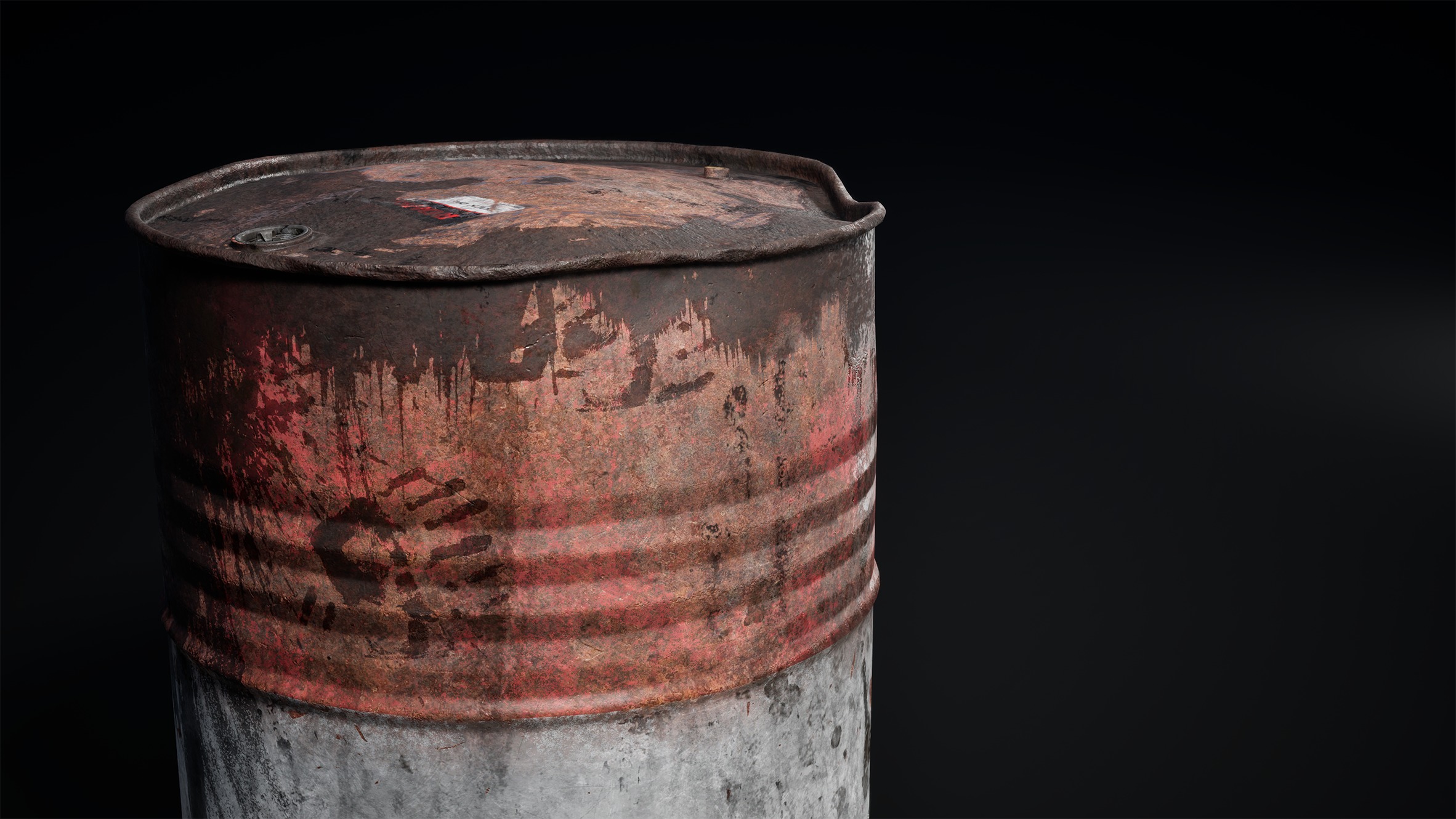 Metal Barrel Used Low-poly 3D model_2
