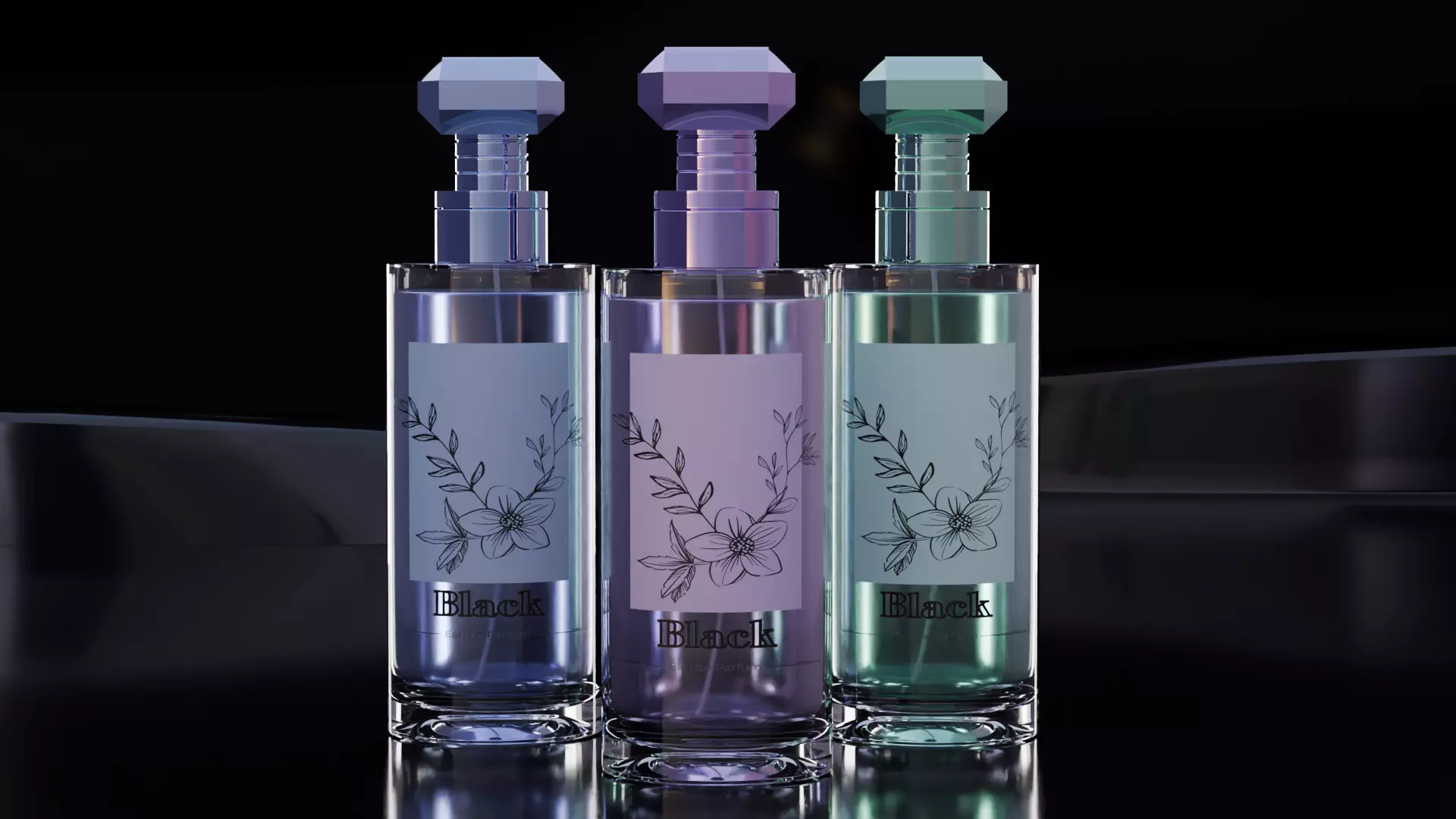 Elegant Perfume Bottles Free 3D model