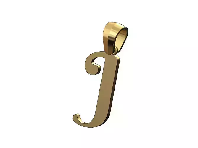 J letter initial berkshire swash font pendant charm bail