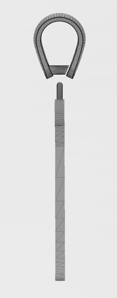 K letter initial berkshire swash font pendant charm bail 3D print model_16