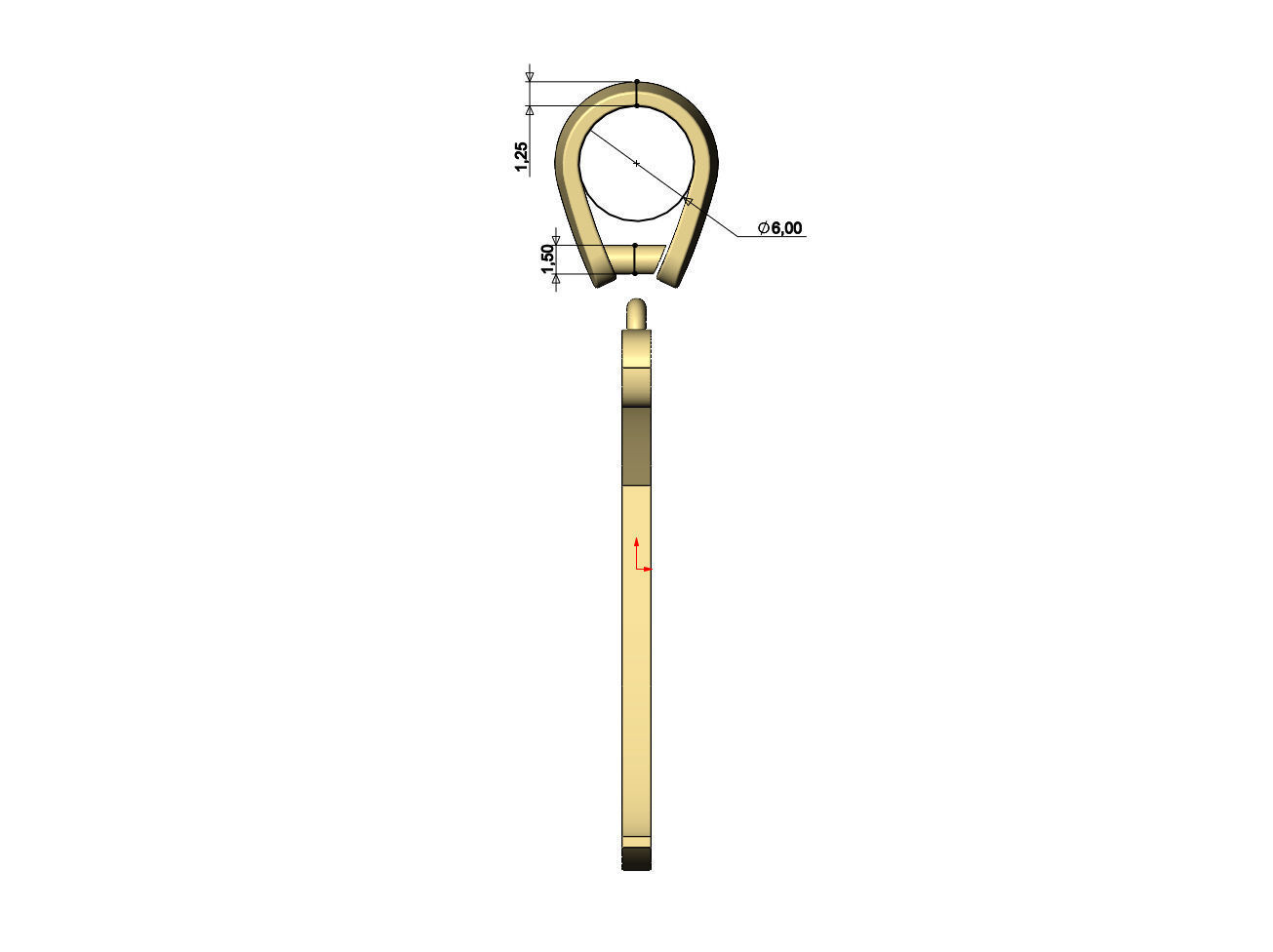 K letter initial berkshire swash font pendant charm bail 3D print model_10