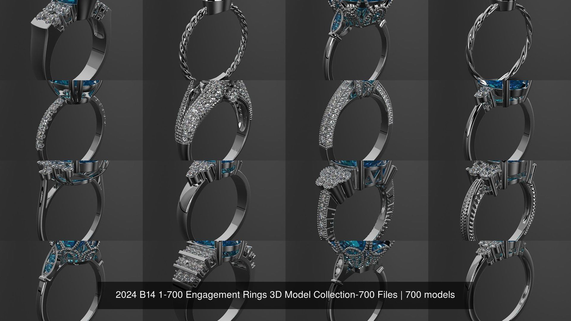 2024 B14 1-700 Engagement Rings 3D Model Collection-700 Files _67