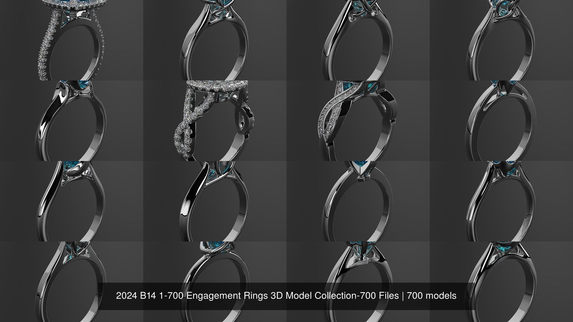 2024 B14 1-700 Engagement Rings 3D Model Collection-700 Files _2