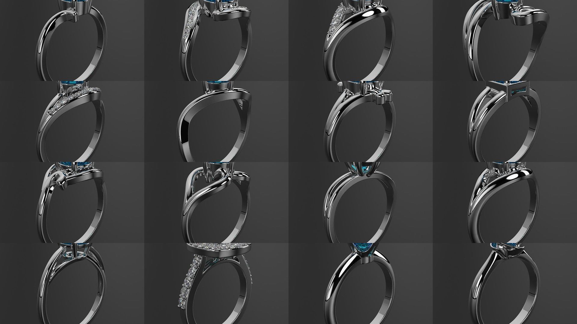 2024 B14 1-700 Engagement Rings 3D Model Collection-700 Files _13