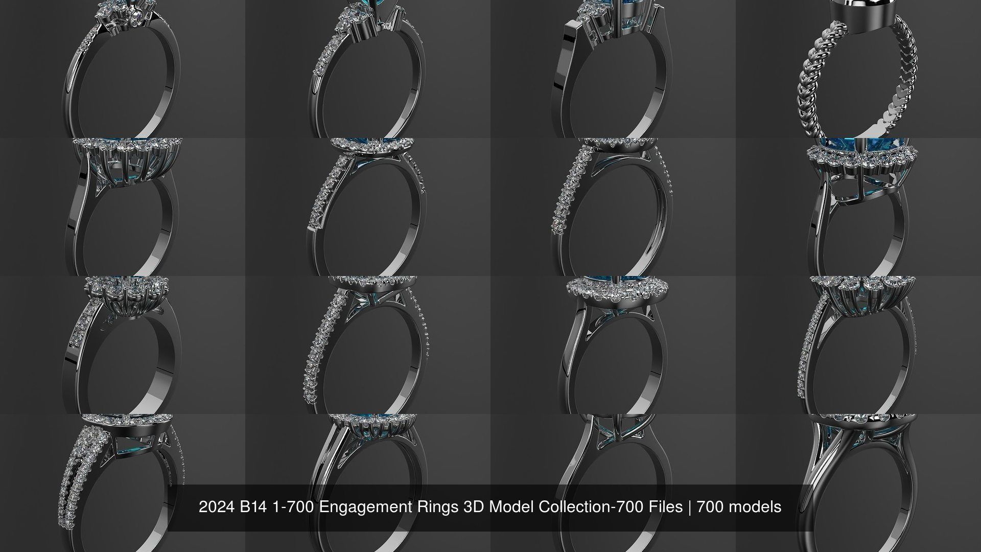 2024 B14 1-700 Engagement Rings 3D Model Collection-700 Files _22