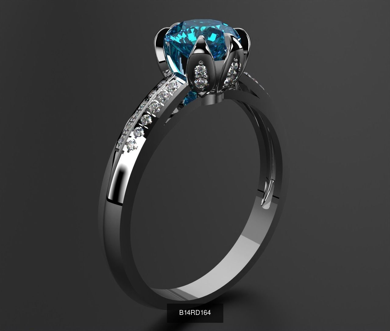 2024 B14 1-700 Engagement Rings 3D Model Collection-700 Files _242