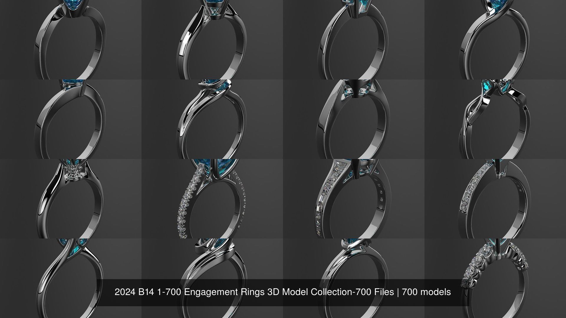 2024 B14 1-700 Engagement Rings 3D Model Collection-700 Files _31