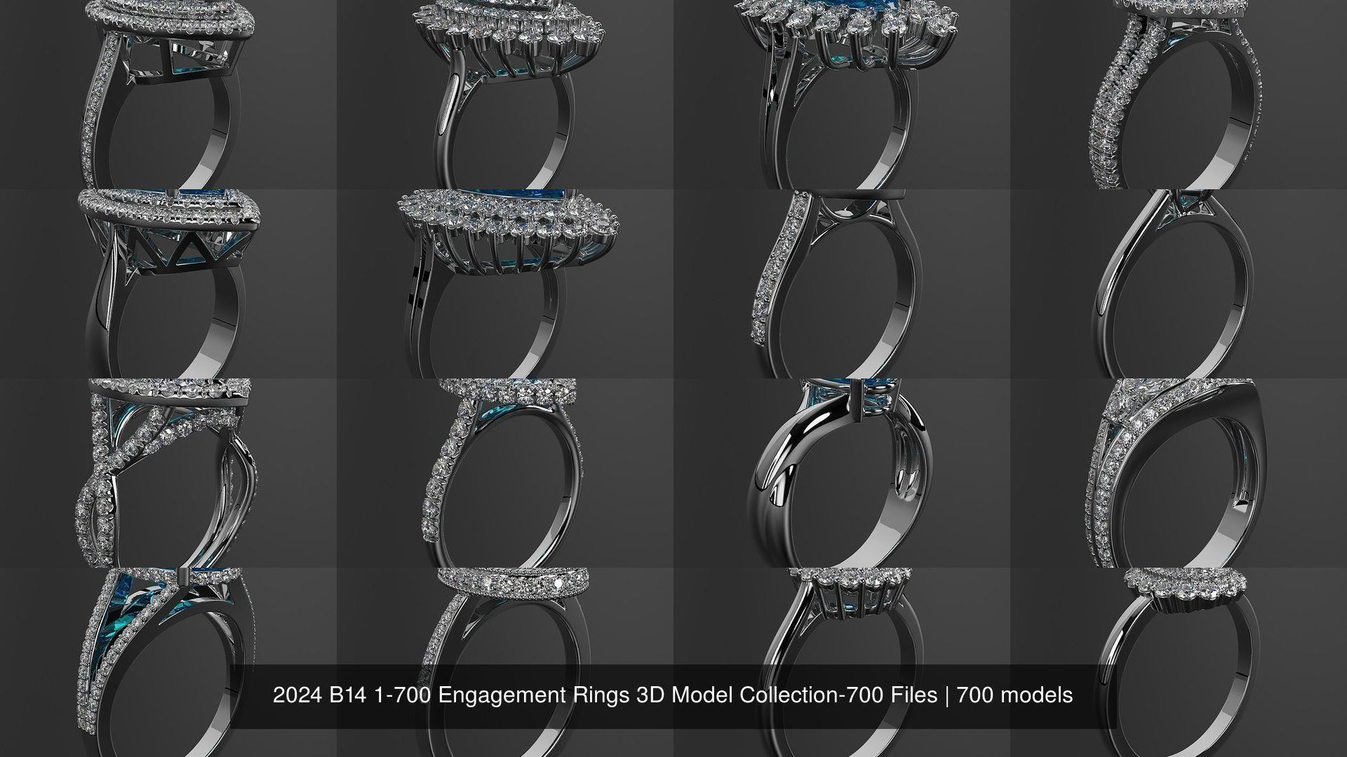 2024 B14 1-700 Engagement Rings 3D Model Collection-700 Files _61
