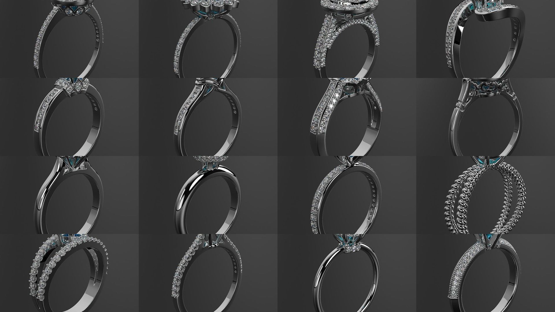 2024 B14 1-700 Engagement Rings 3D Model Collection-700 Files _9
