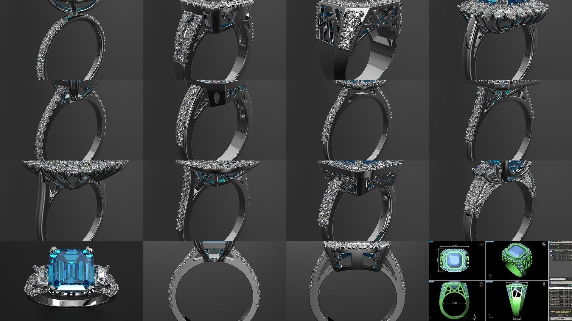 2024 B14 1-700 Engagement Rings 3D Model Collection-700 Files _116