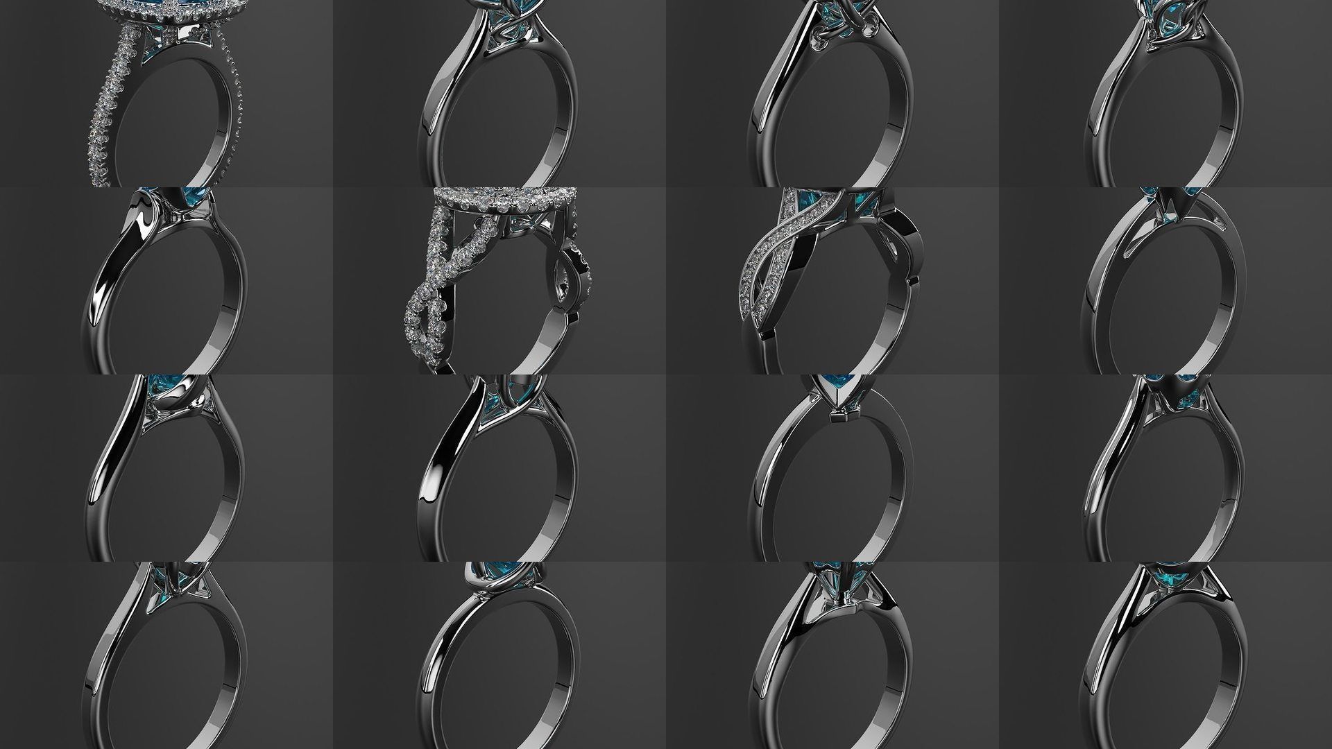 2024 B14 1-700 Engagement Rings 3D Model Collection-700 Files _1
