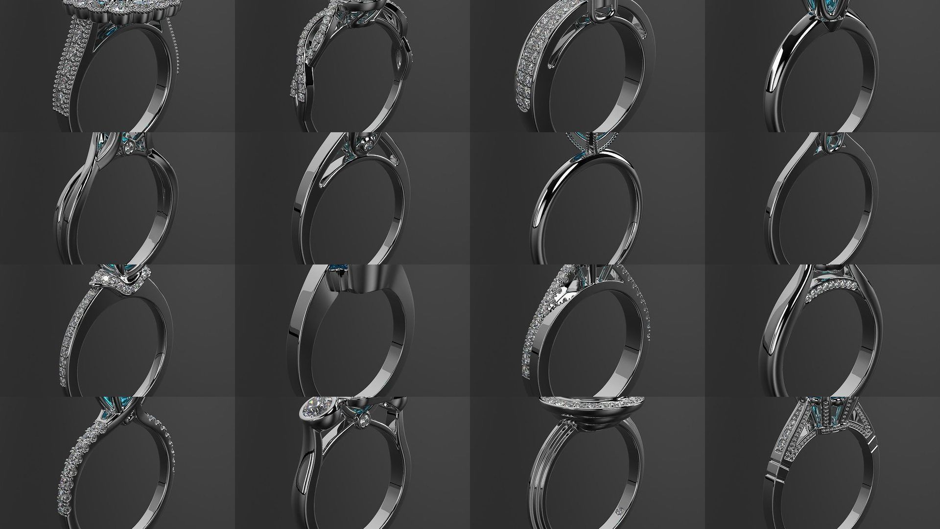 2024 B14 1-700 Engagement Rings 3D Model Collection-700 Files _7
