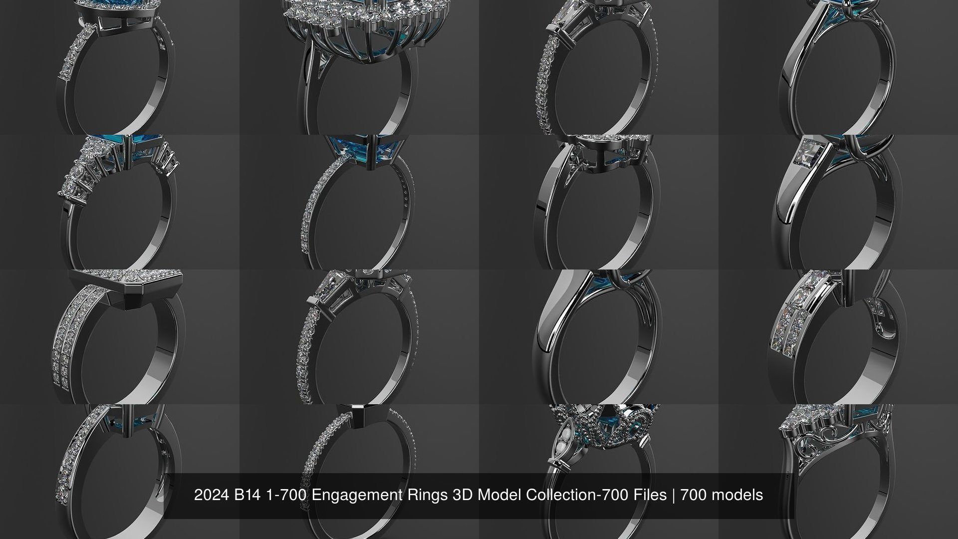 2024 B14 1-700 Engagement Rings 3D Model Collection-700 Files _91