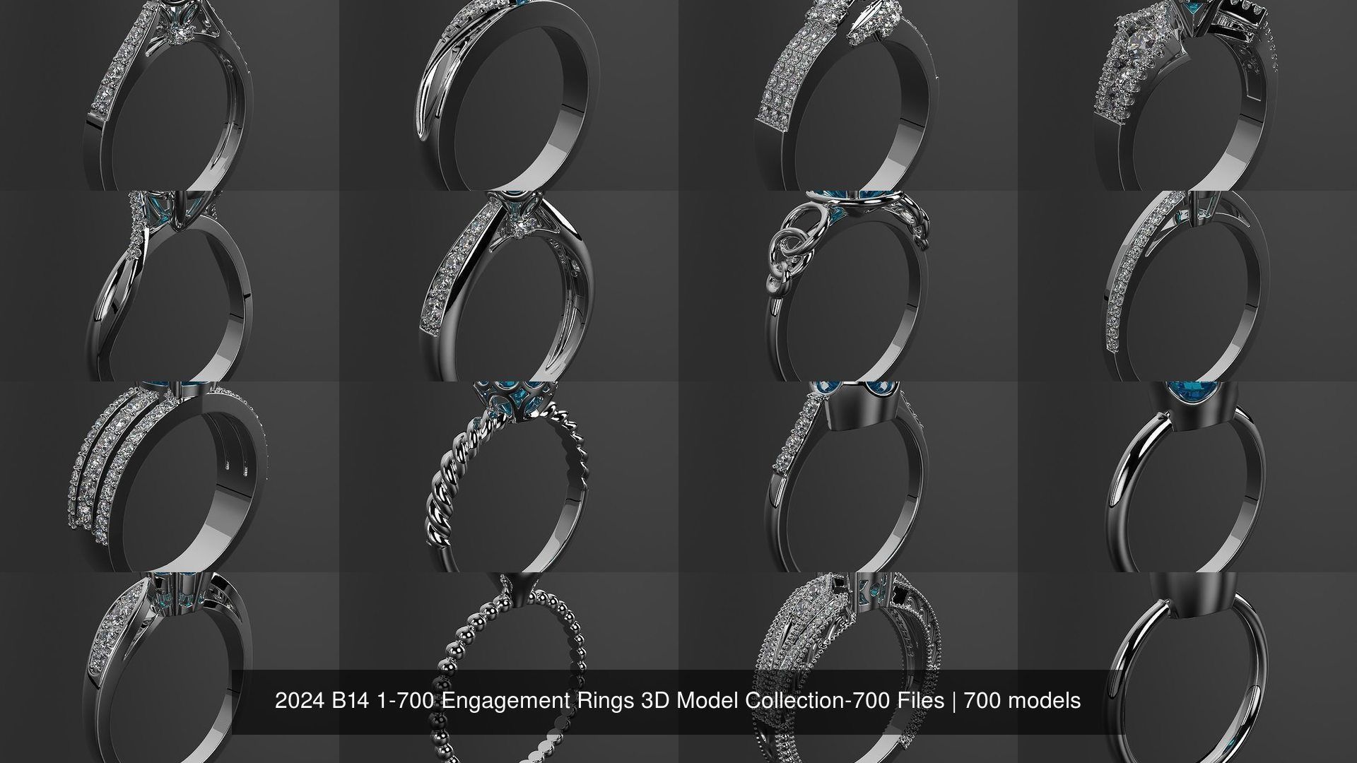 2024 B14 1-700 Engagement Rings 3D Model Collection-700 Files _20