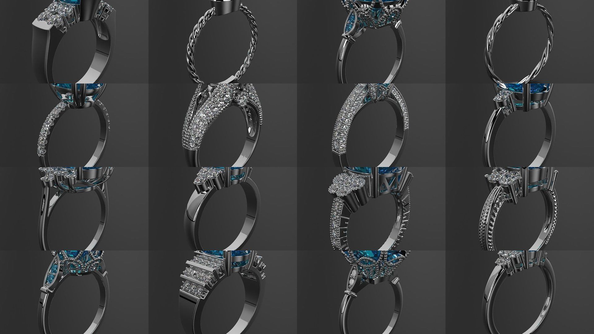 2024 B14 1-700 Engagement Rings 3D Model Collection-700 Files _65