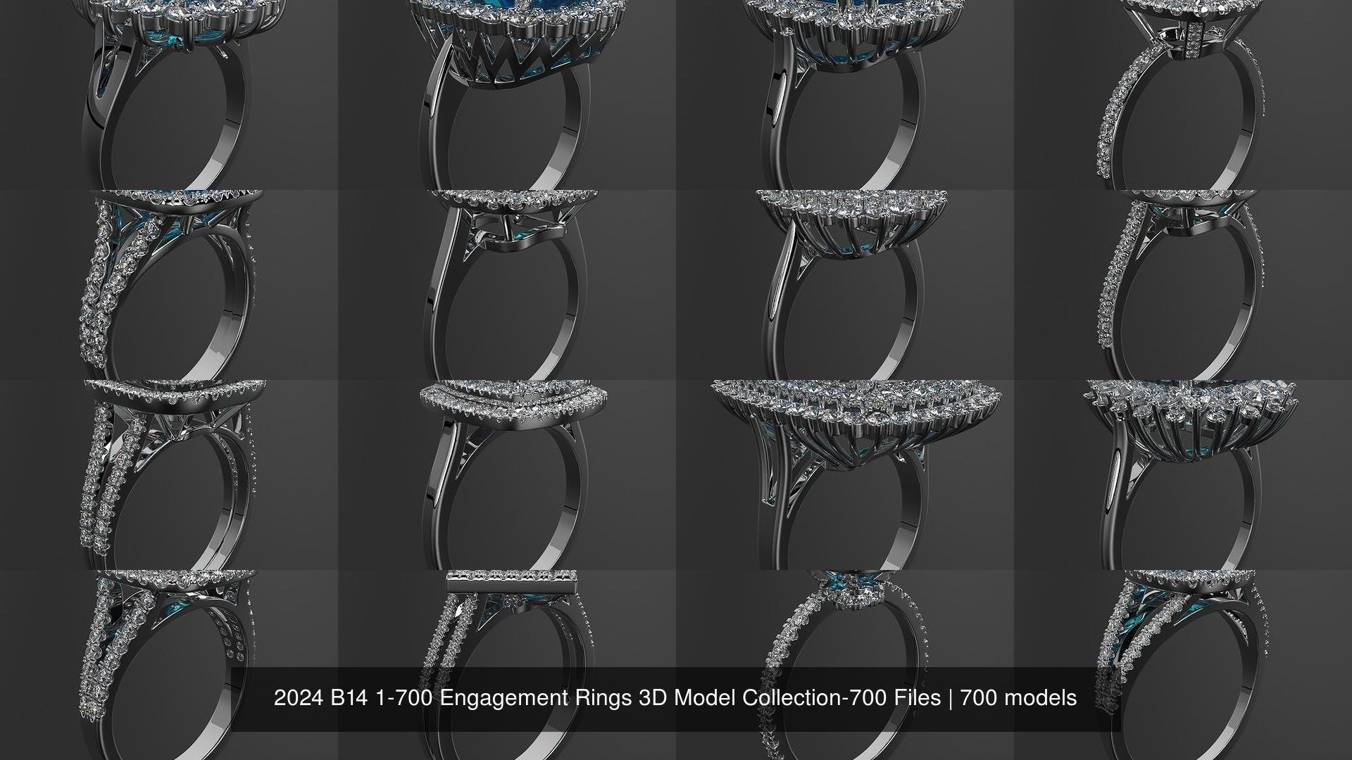2024 B14 1-700 Engagement Rings 3D Model Collection-700 Files _112