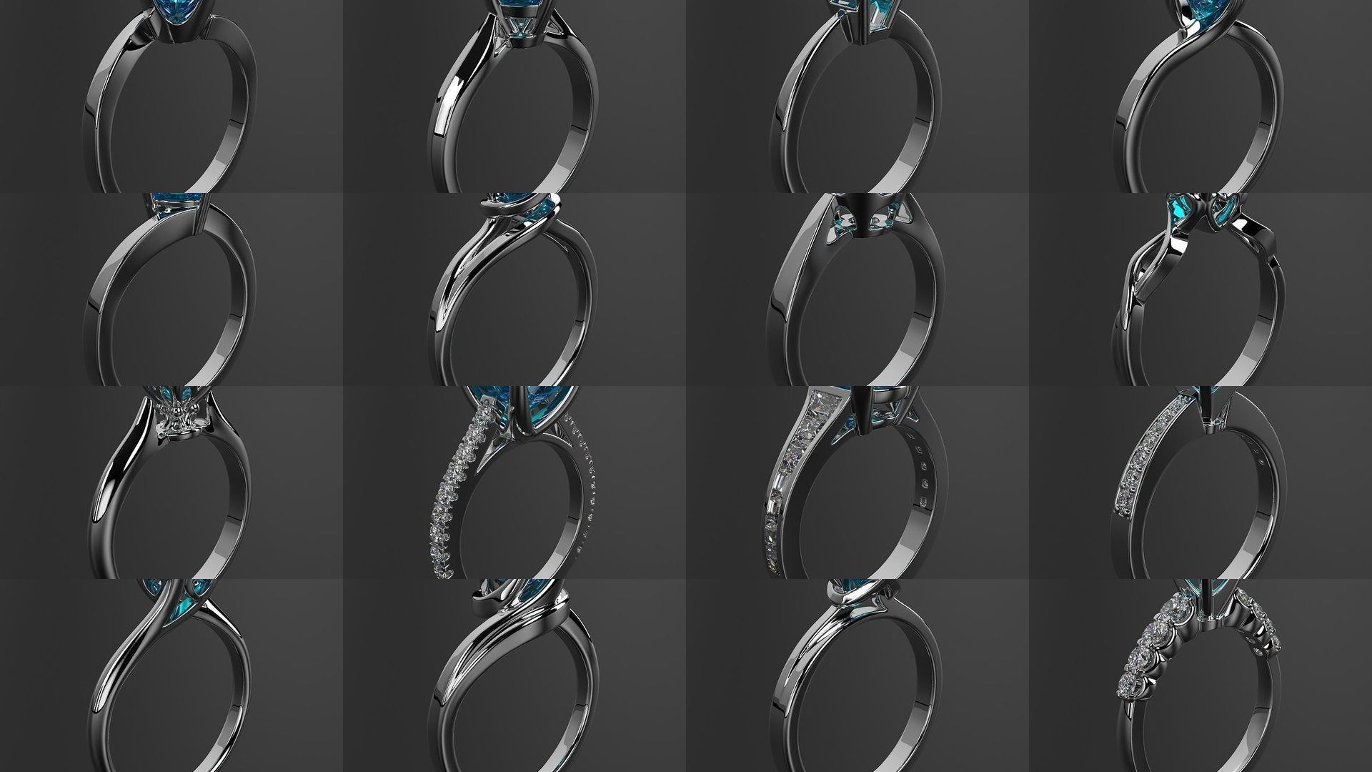 2024 B14 1-700 Engagement Rings 3D Model Collection-700 Files _29