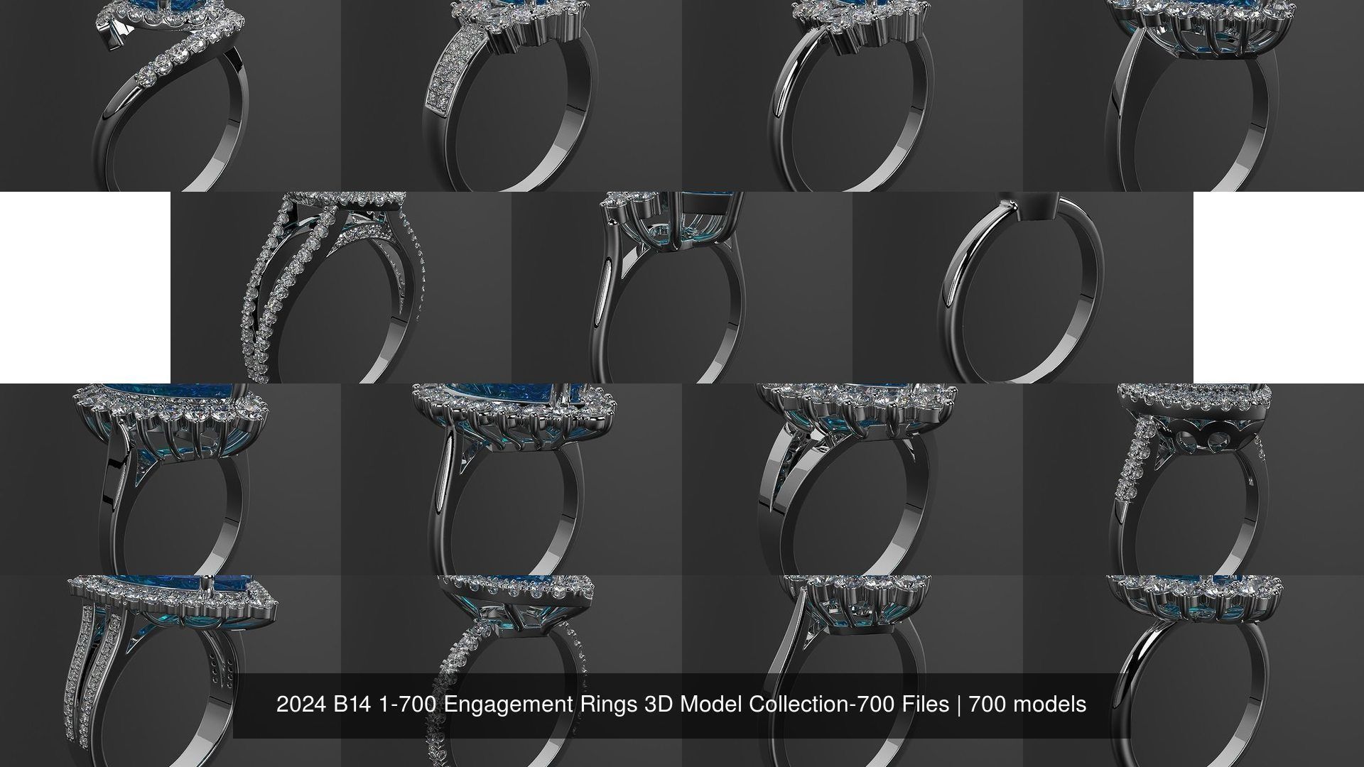 2024 B14 1-700 Engagement Rings 3D Model Collection-700 Files _58