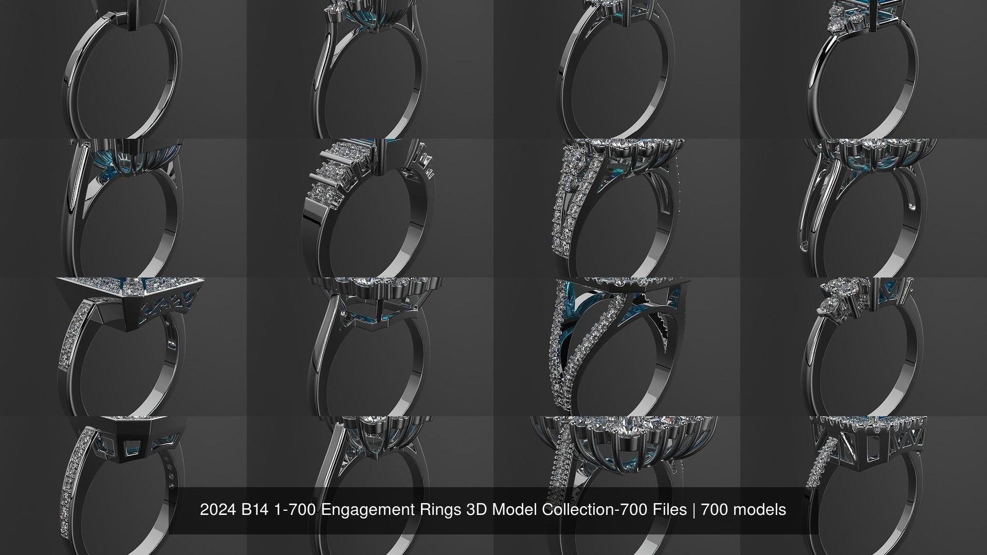 2024 B14 1-700 Engagement Rings 3D Model Collection-700 Files _94