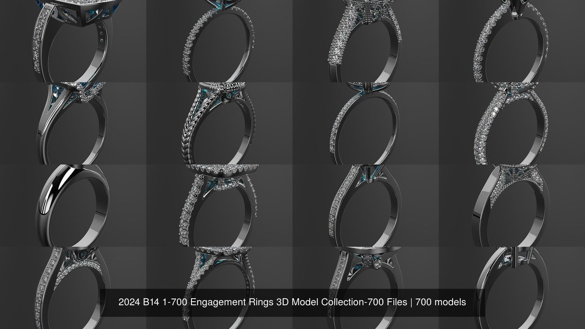 2024 B14 1-700 Engagement Rings 3D Model Collection-700 Files _103