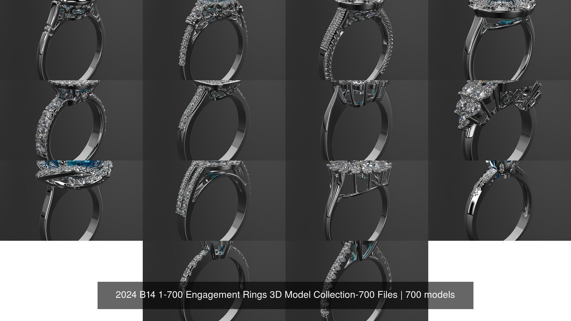 2024 B14 1-700 Engagement Rings 3D Model Collection-700 Files _18