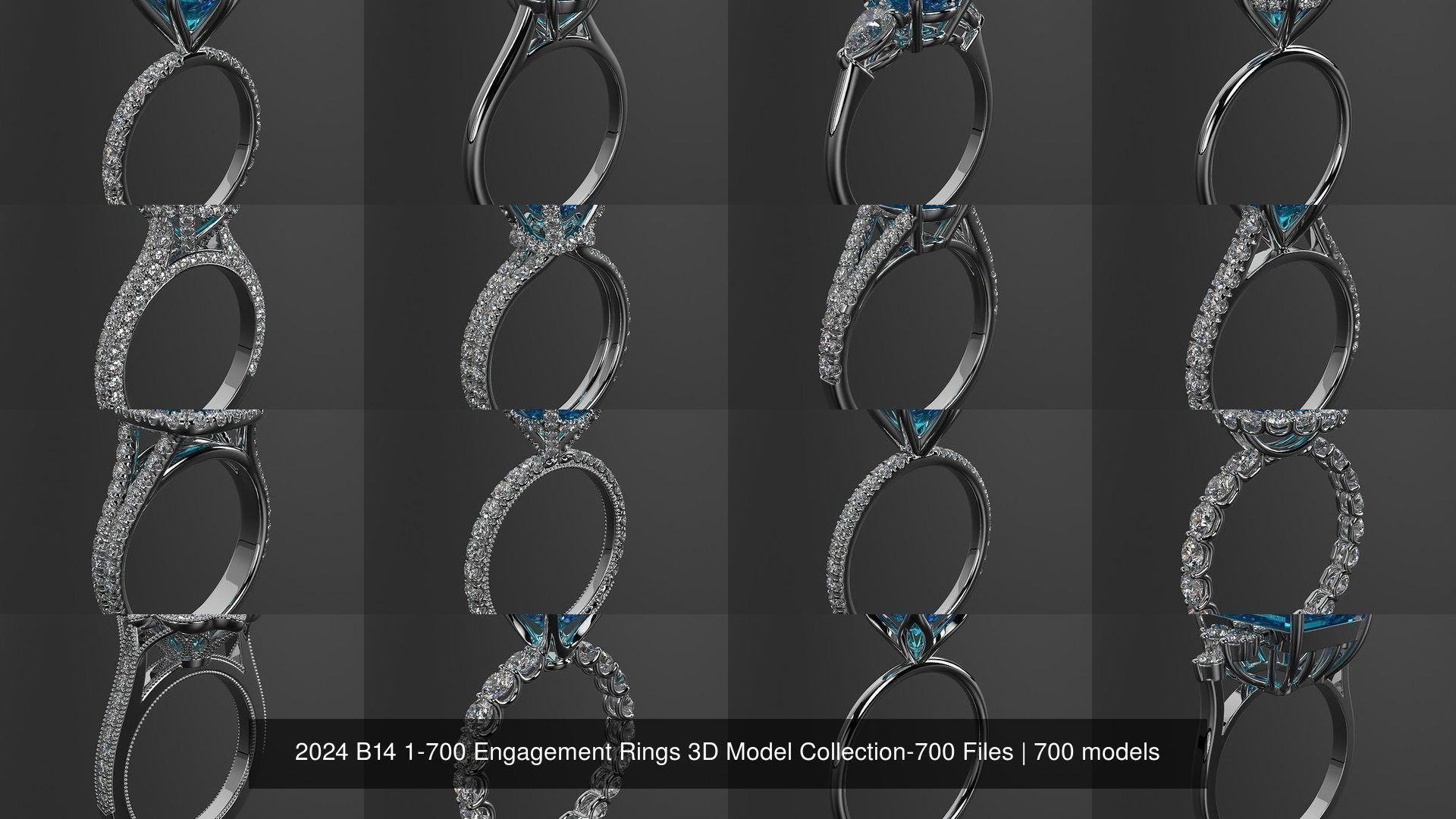 2024 B14 1-700 Engagement Rings 3D Model Collection-700 Files _46