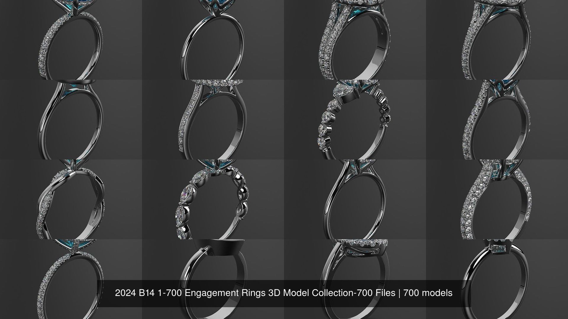 2024 B14 1-700 Engagement Rings 3D Model Collection-700 Files _88