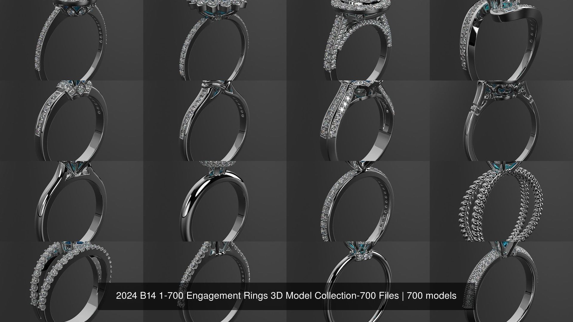 2024 B14 1-700 Engagement Rings 3D Model Collection-700 Files _10