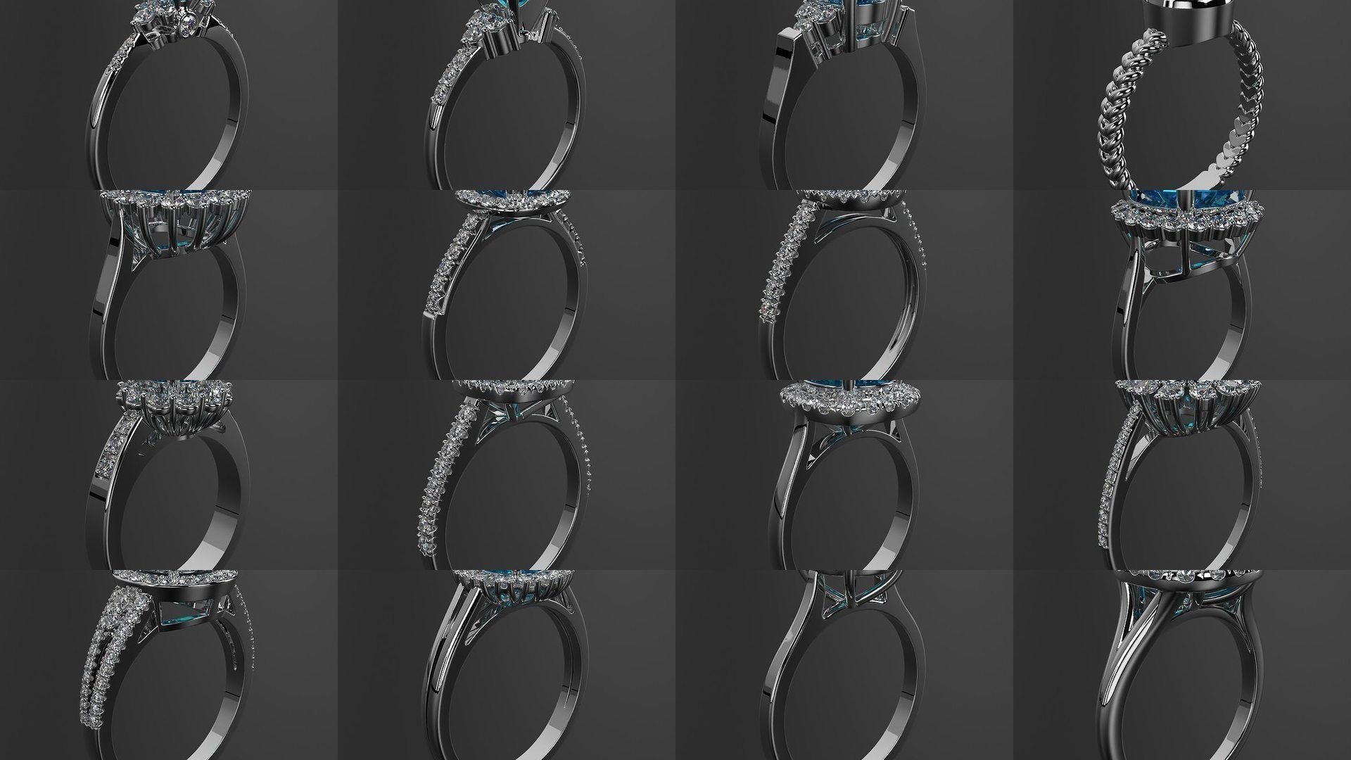 2024 B14 1-700 Engagement Rings 3D Model Collection-700 Files _21