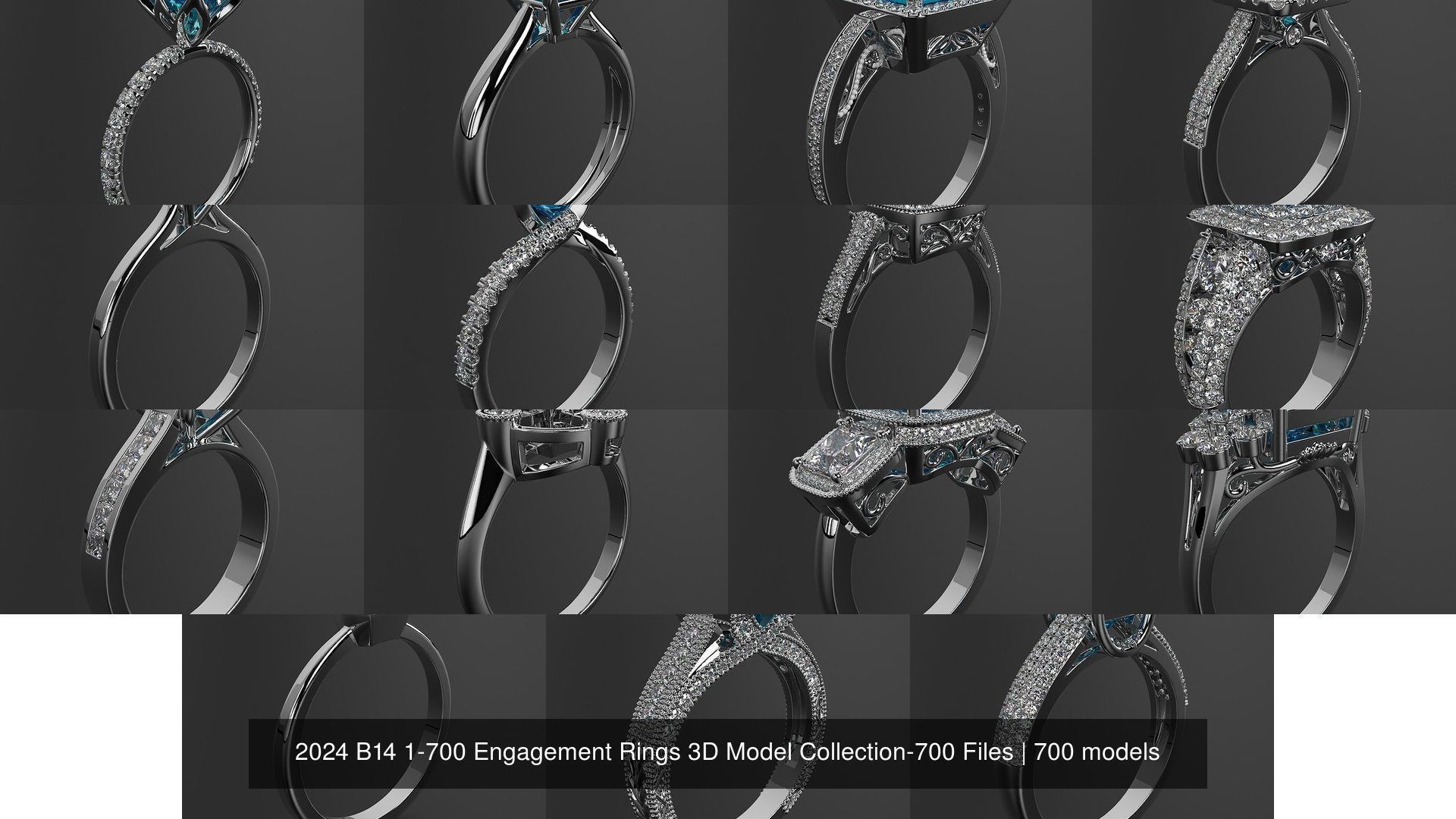2024 B14 1-700 Engagement Rings 3D Model Collection-700 Files _52