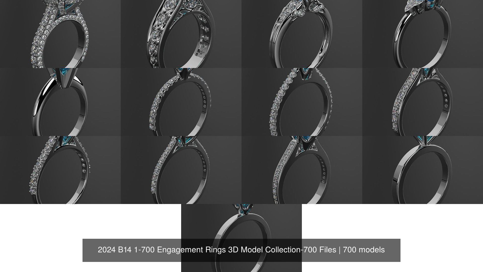 2024 B14 1-700 Engagement Rings 3D Model Collection-700 Files _40