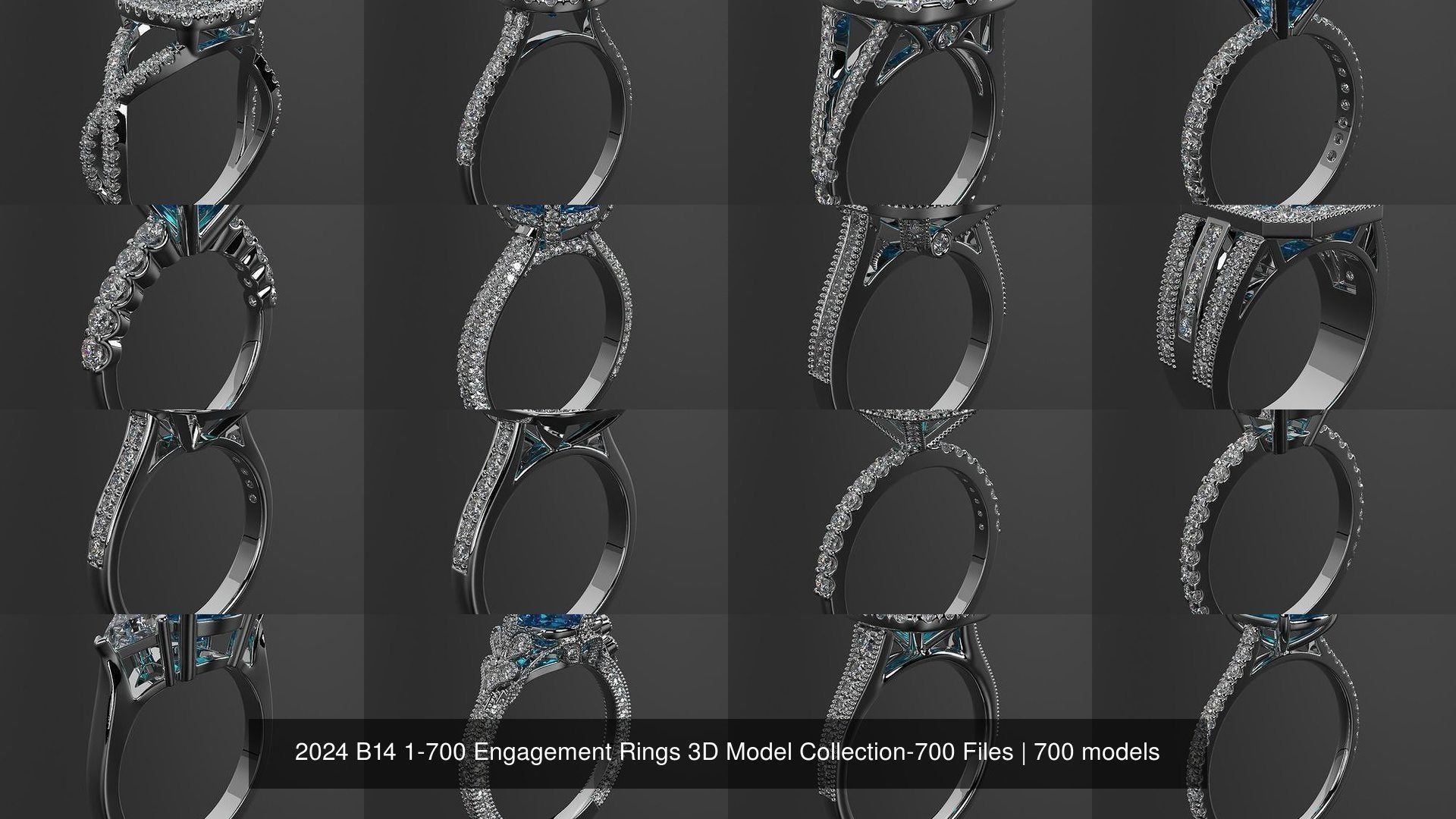 2024 B14 1-700 Engagement Rings 3D Model Collection-700 Files _115