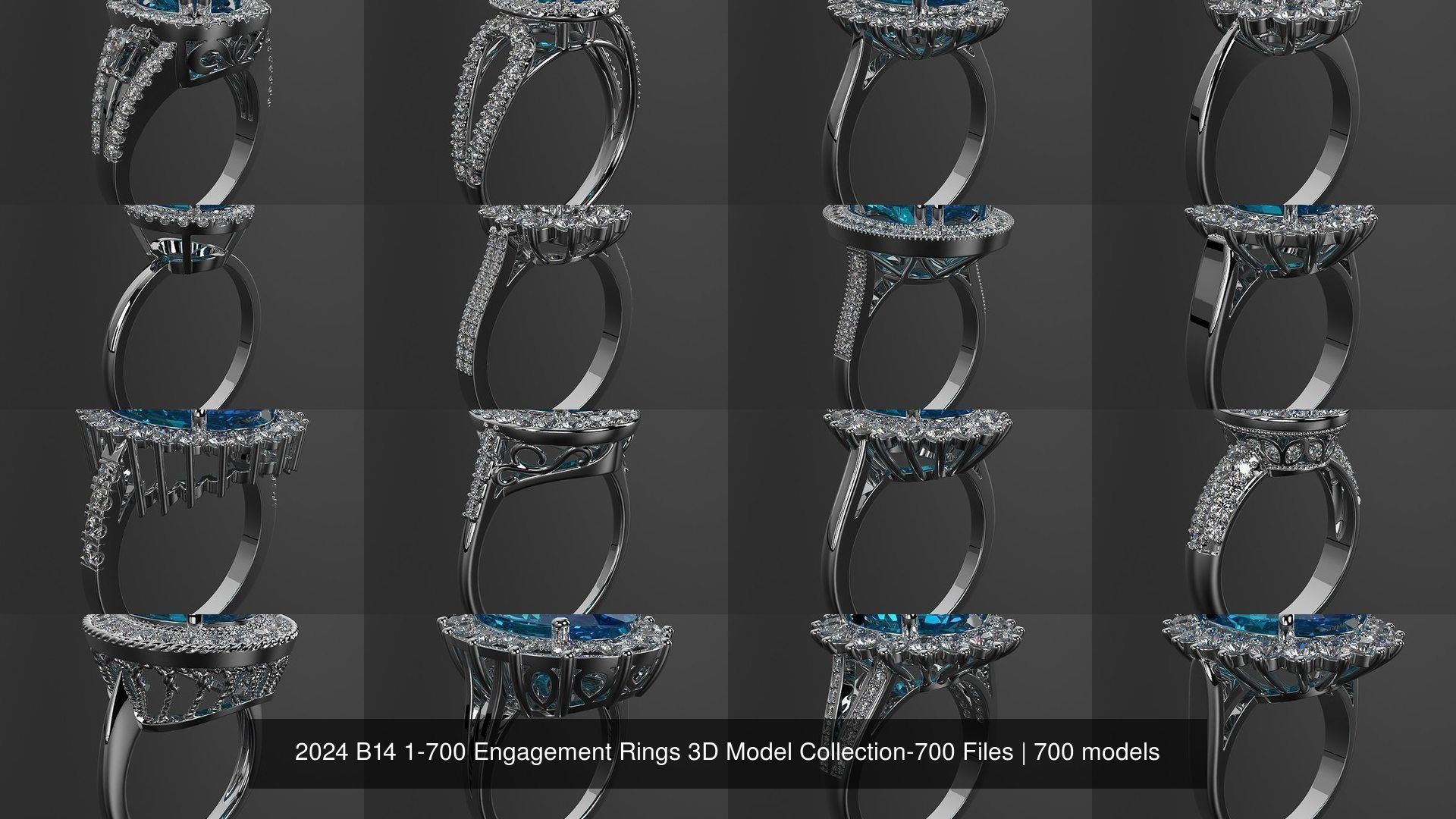 2024 B14 1-700 Engagement Rings 3D Model Collection-700 Files _76