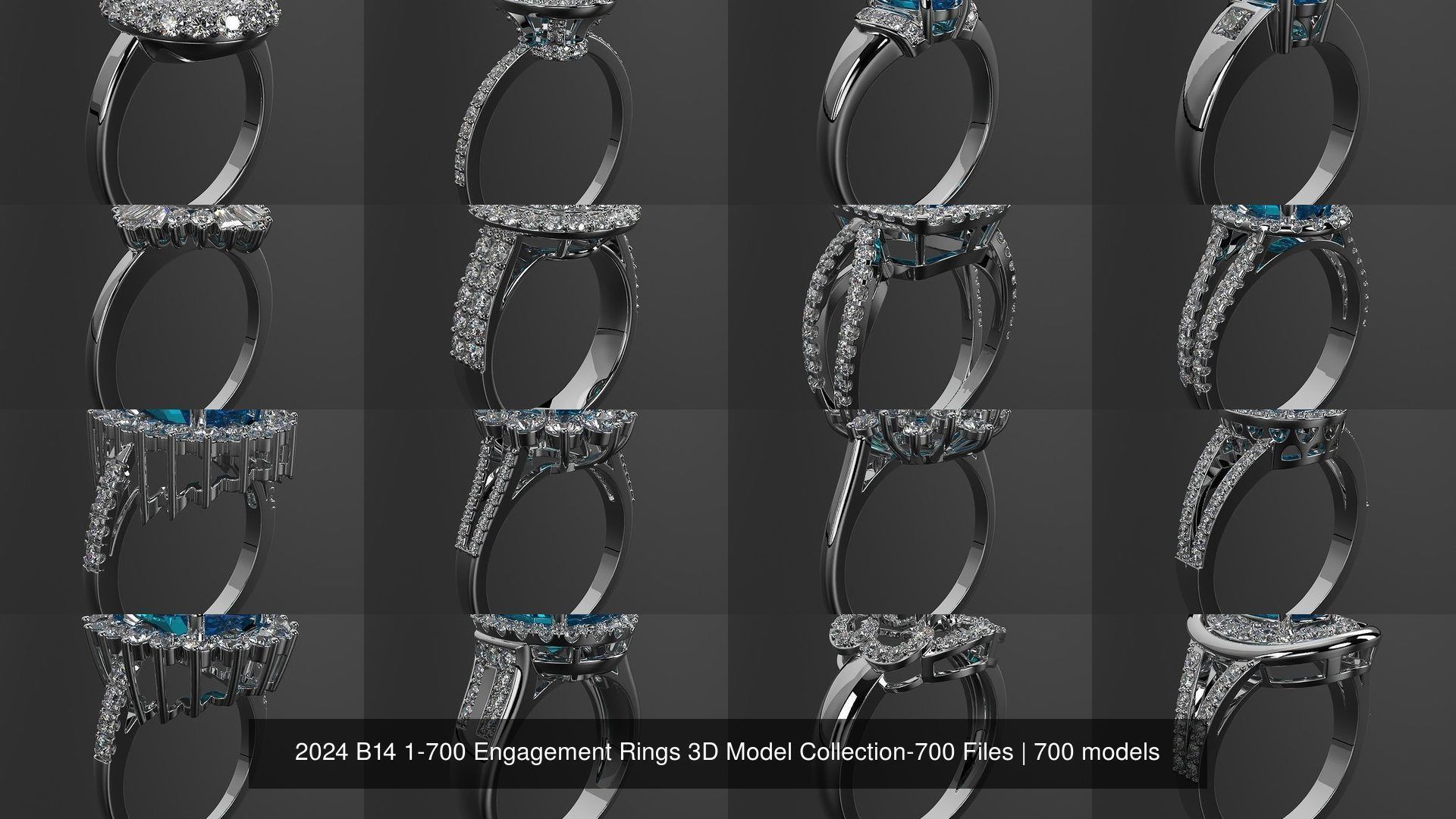 2024 B14 1-700 Engagement Rings 3D Model Collection-700 Files _64